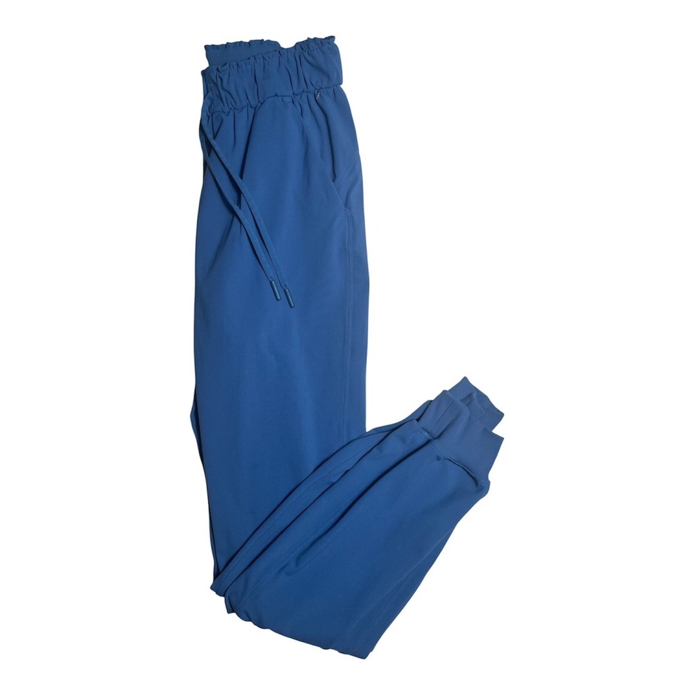 Lululemon Women Sz 4 Jogger Pants Blue With Drawstring Gym Yoga Lightweight-1973
